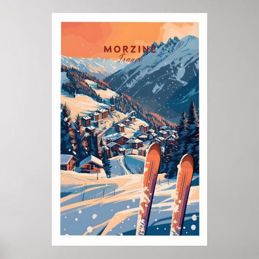 Morzine Muur Kunstprint - Ski Poster 1 (Voorkant)