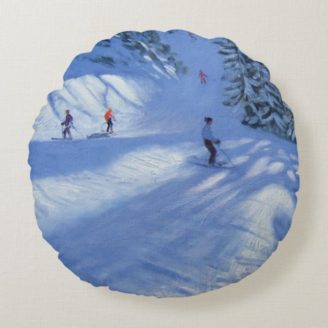 Morzine ski run rond kussen (Voorkant)