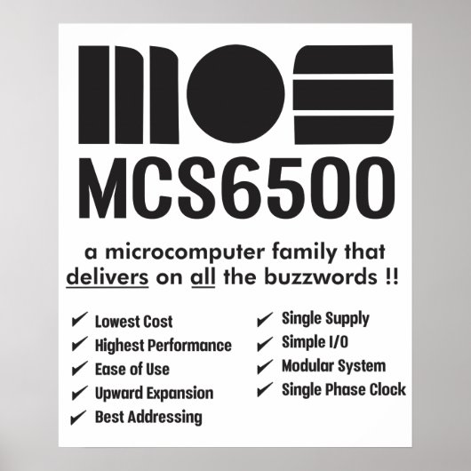 MOS 6500-reeks van Poster met microprocessors (Voorkant)
