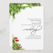 Mos en champignons Elegante moderne bruiloft Kaart (Voorkant / Achterkant)