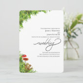 Mos en champignons Elegante moderne bruiloft Kaart (Staand voorkant)