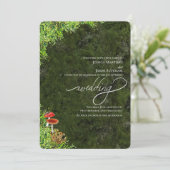 Mos en champignons Elegante moderne bruiloft Kaart (Staand voorkant)