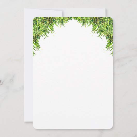 Mos en champignons Elegante moderne bruiloft Kaart (Achterkant)