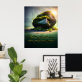 Mos groeit op de geduldige steen poster (Thuiskantoor)