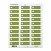 Mos groen bruiloft aangepaste retour adres label (Full Sheet)