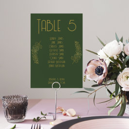 Mos Groen Elegant Klassiek Trouwtafelnummer