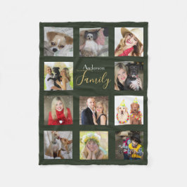 Mos GROEN Fotodeken Collage Instagram Fleece Deken