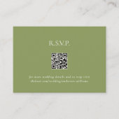 Mos Groen Hedendaags QR Code Bruiloft RSVP II Informatiekaartje (Voorkant)