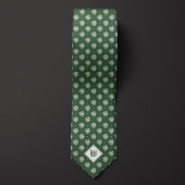 Mos Groen Iconisch Dragon Monogram Stropdas