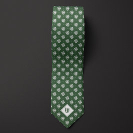 Mos Groen Iconisch Dragon Monogram Stropdas