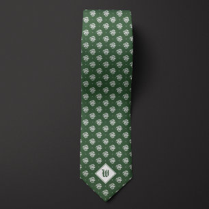 Mos Groen Iconisch Dragon Monogram Stropdas