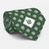 Mos Groen Iconisch Dragon Monogram Stropdas (Opgerold)