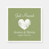 Mos groene bruiloft party servetten met aangepaste (Voorkant)