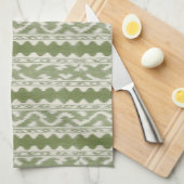Mos Ikat op Crème, Schulpstreep Theedoek (Quarter Fold)