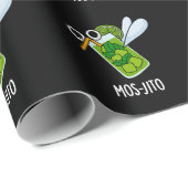 Mos-jito Funny Mojito Drink Pun Dark BG Cadeaupapier (Rol Hoek)