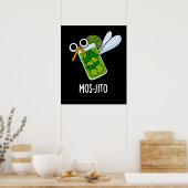 Mos-jito Funny Mojito Drink Pun Dark BG Poster (Keuken)