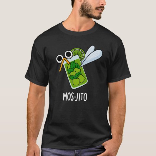Mos-jito Funny Mojito Drink Pun Dark BG T-shirt (Voorkant)