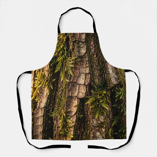 Mosachtige Boomstam Bos Textuur Schort (Voorkant)