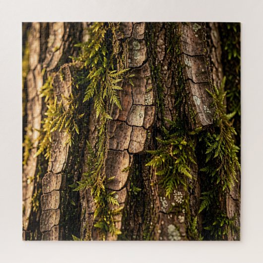 Mosachtige Boomstam Bosstructuur Legpuzzel (Verticaal)