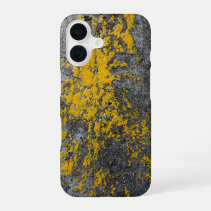 Mosachtige Steenstructuur met Gele Accenten iPhone 16 Hoesje