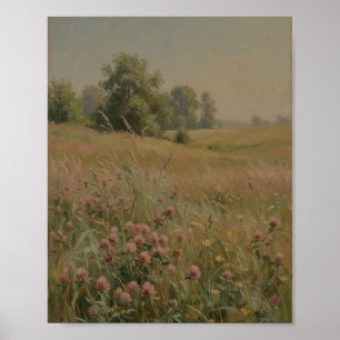 Mosachtige Tuinfontein I Schilderij in Vintage Sti Poster