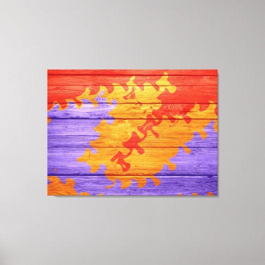 Mosaic Abstract pastel hout Canvas Afdruk (Voorkant)