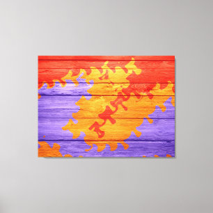 Mosaic Abstract pastel hout Canvas Afdruk