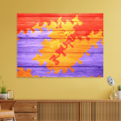 Mosaic Abstract pastel hout Canvas Afdruk (Insitu (Woonkamer))