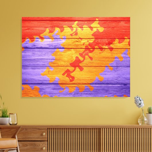 Mosaic Abstract pastel hout Canvas Afdruk (Insitu (Woonkamer))