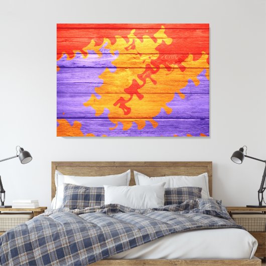 Mosaic Abstract pastel hout Canvas Afdruk (Insitu (Slaapkamer))