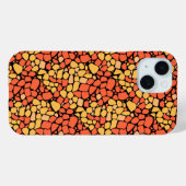 Mosaic abstract pattern tile yellow orange black Case-Mate iPhone case (Achterkant (horizontaal))