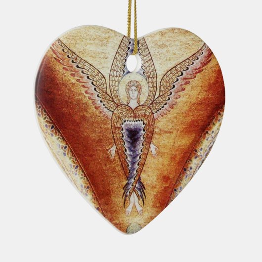 MOSAIC ANGEL Brown Parchment, Red Ruby Keramisch Ornament (Rechts)