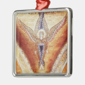 MOSAIC ANGEL Brown Parchment, Red Ruby Metalen Ornament (Links)