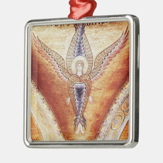 MOSAIC ANGEL Brown Parchment, Red Ruby Metalen Ornament (Links)
