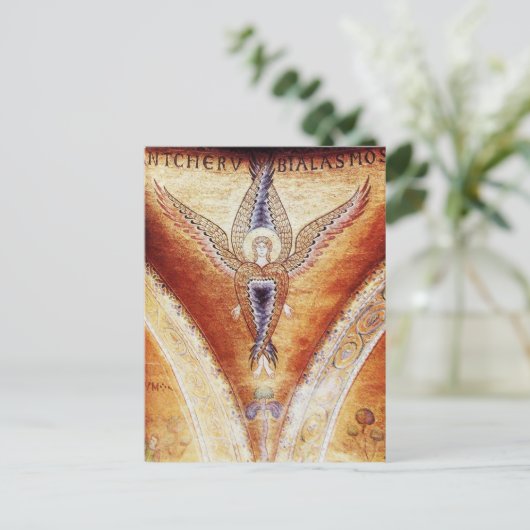 MOSAIC ANGEL, bruin perkament Briefkaart (Staand voorkant)