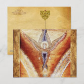 MOSAIC ANGEL, bruin perkament Briefkaart (Voorkant / Achterkant)