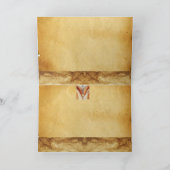 MOSAIC ANGEL, bruin perkament Feestdagen Kaart (Binnen)