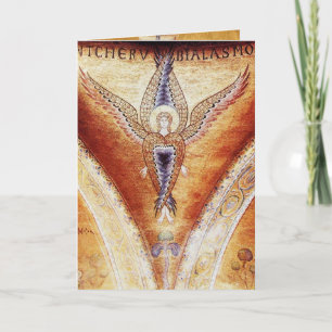 MOSAIC ANGEL, bruin perkament Feestdagen Kaart