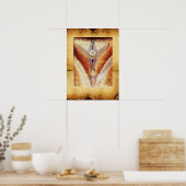 MOSAIC ANGEL, bruin perkament Poster (Keuken)