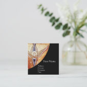 MOSAIC ANGEL MONOGRAM Black Vierkante Visitekaartje (Staand voorkant)