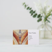 MOSAIC ANGEL MONOGRAM Bruin Witte Parel Visitekaartje (Staand voorkant)