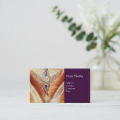 MOSAIC ANGEL MONOGRAM Paars Visitekaartje (Staand voorkant)