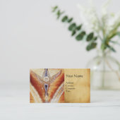 MOSAIC ANGEL MONOGRAM Parchment Visitekaartje (Staand voorkant)