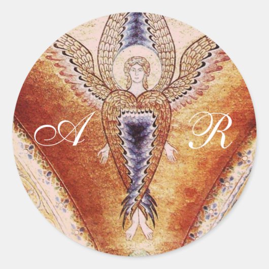 MOSAIC ANGEL Monogram Ronde Sticker (Voorkant)