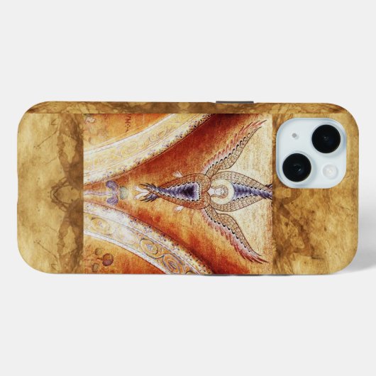 MOSAIC ANGEL Parchment Monogram Case-Mate iPhone Case (Achterkant (horizontaal))