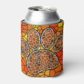 Mosaic Art Dog Paw Print Blikjeskoeler (Blikje Voorkant)