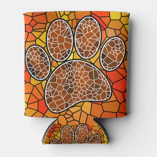 Mosaic Art Dog Paw Print Blikjeskoeler (Voorkant)