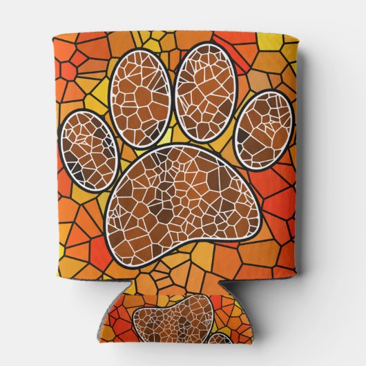 Mosaic Art Dog Paw Print Blikjeskoeler (Achterkant)