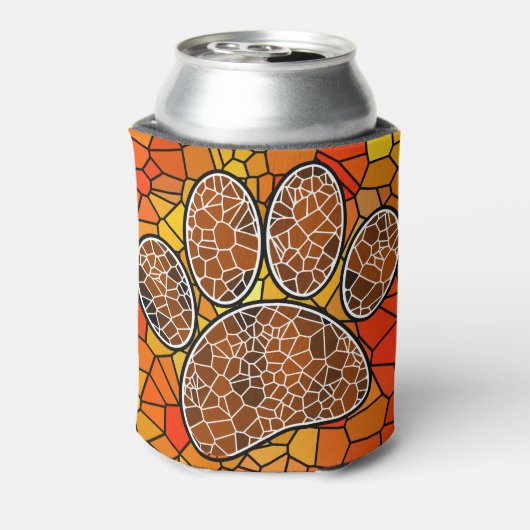 Mosaic Art Dog Paw Print Blikjeskoeler (Blikje Achterkant)