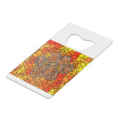 Mosaic Art Dog Paw Print Creditkaart Flessenopener (Achterkant Gekanteld)
